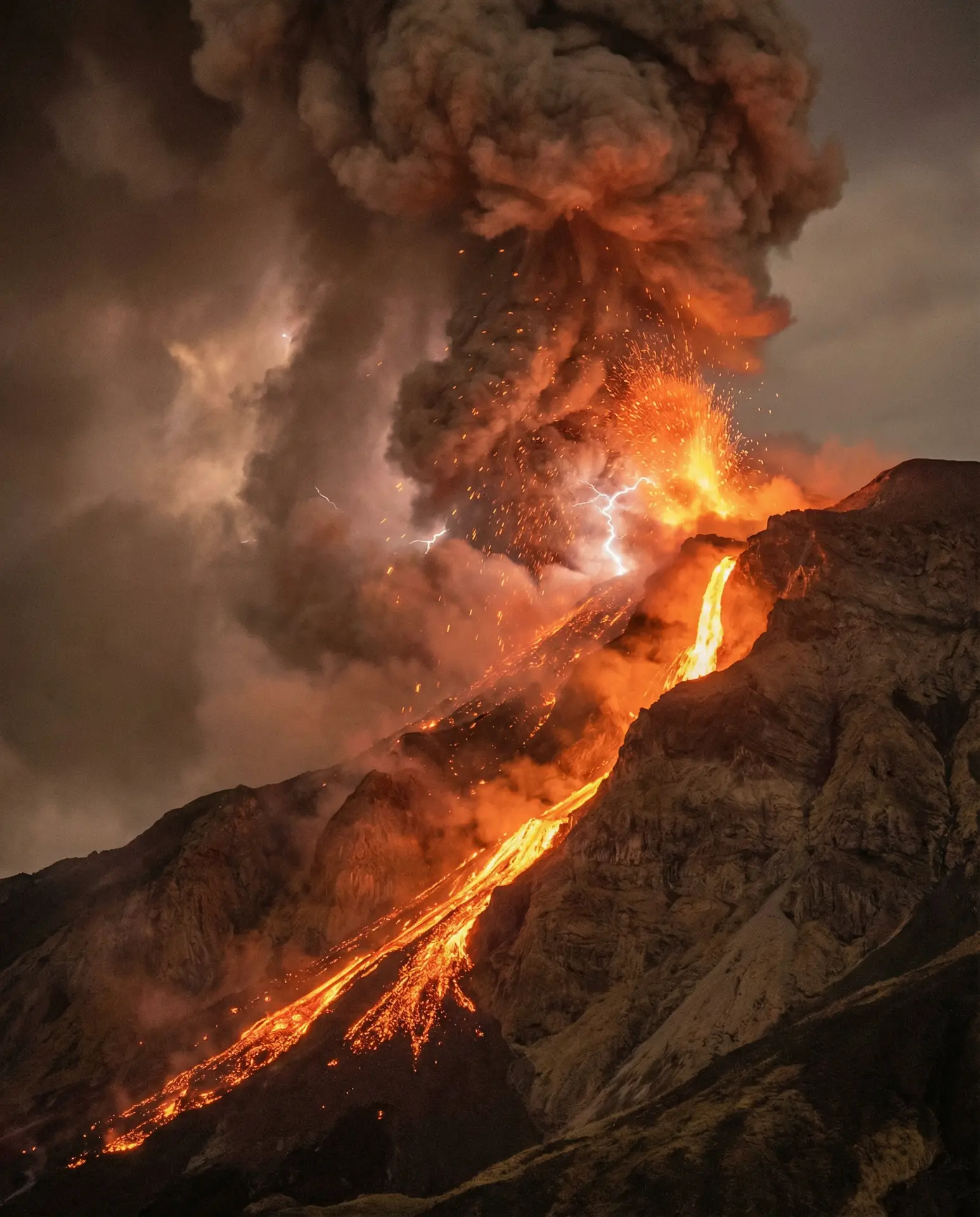火山喷发壮观场景 - 水果派 自然奇观
